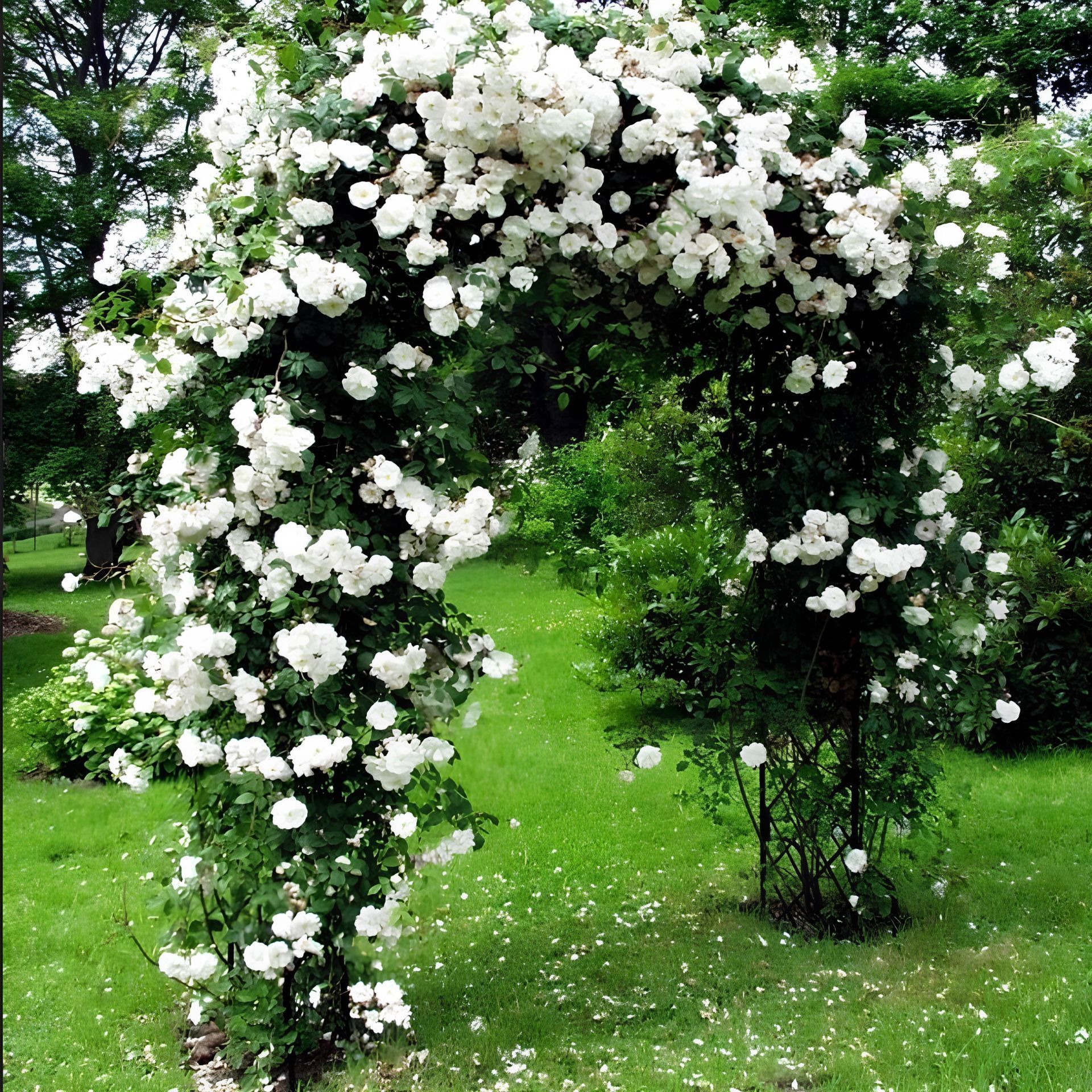 Çok Yaşlı Kokulu Yediveren Bride Crown Beyaz Sarmaşık Gül Fidanı(120-200 CM)